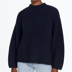 Vintage Y2K DKNY Jeans Mock Neck Ribbed Soft Heavy Weight Sweater Large